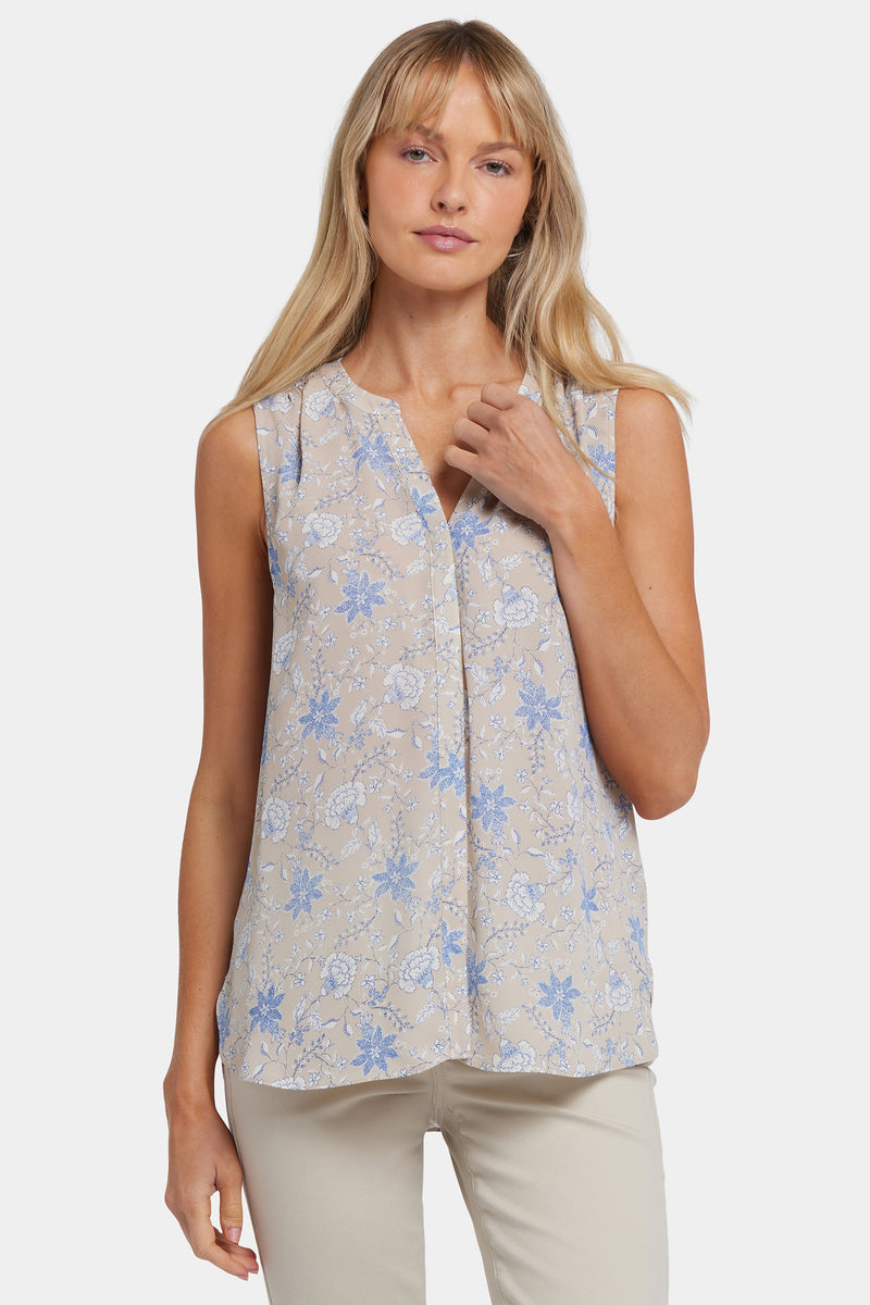 NYDJ Sleeveless Pintuck Blouse - Antonia