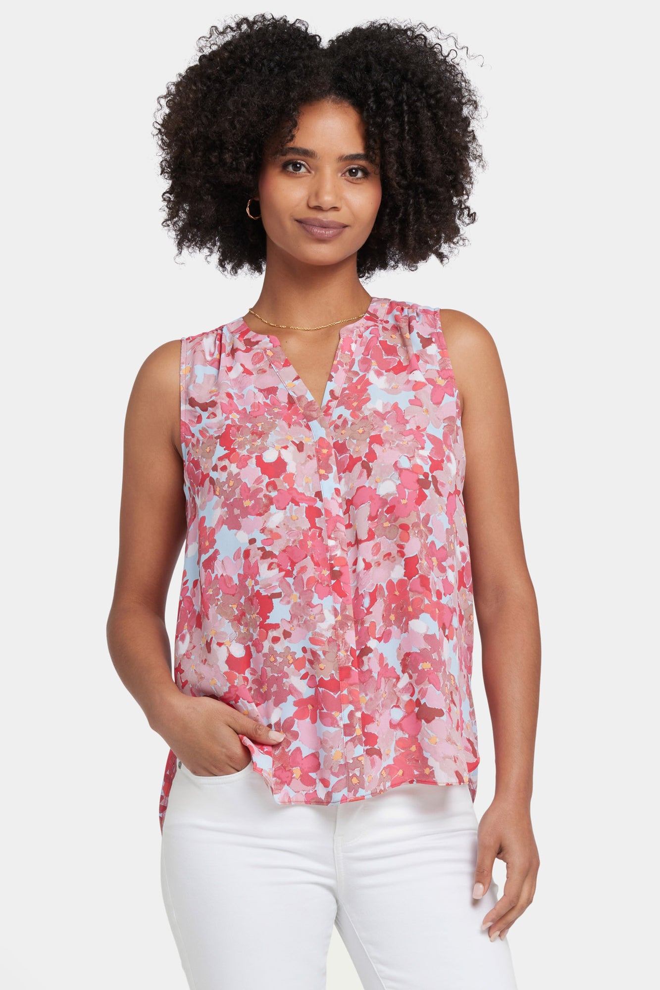 NYDJ Sleeveless Pintuck Blouse - Luciana