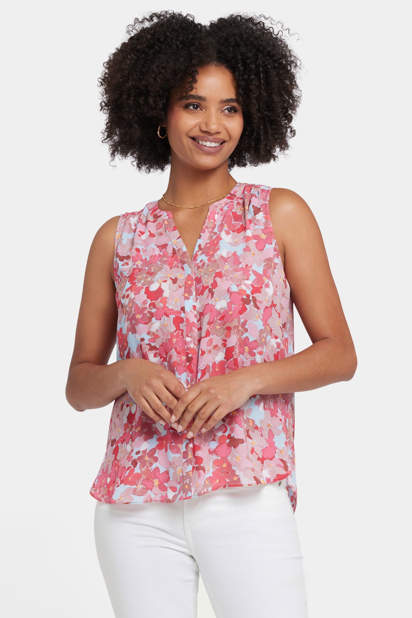 NYDJ Sleeveless Pintuck Blouse - Luciana