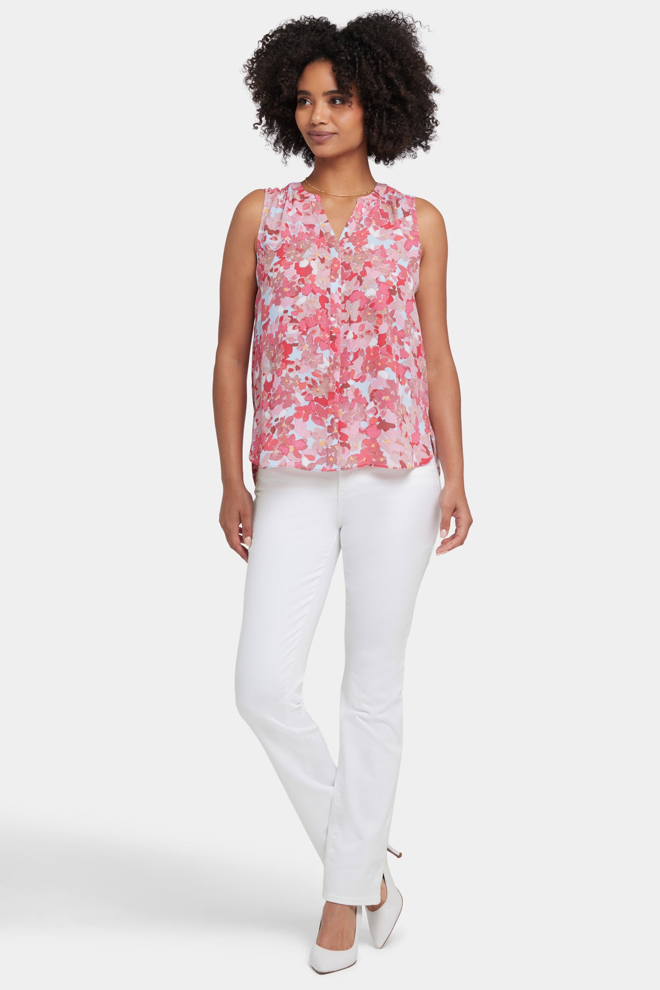 NYDJ Sleeveless Pintuck Blouse - Luciana