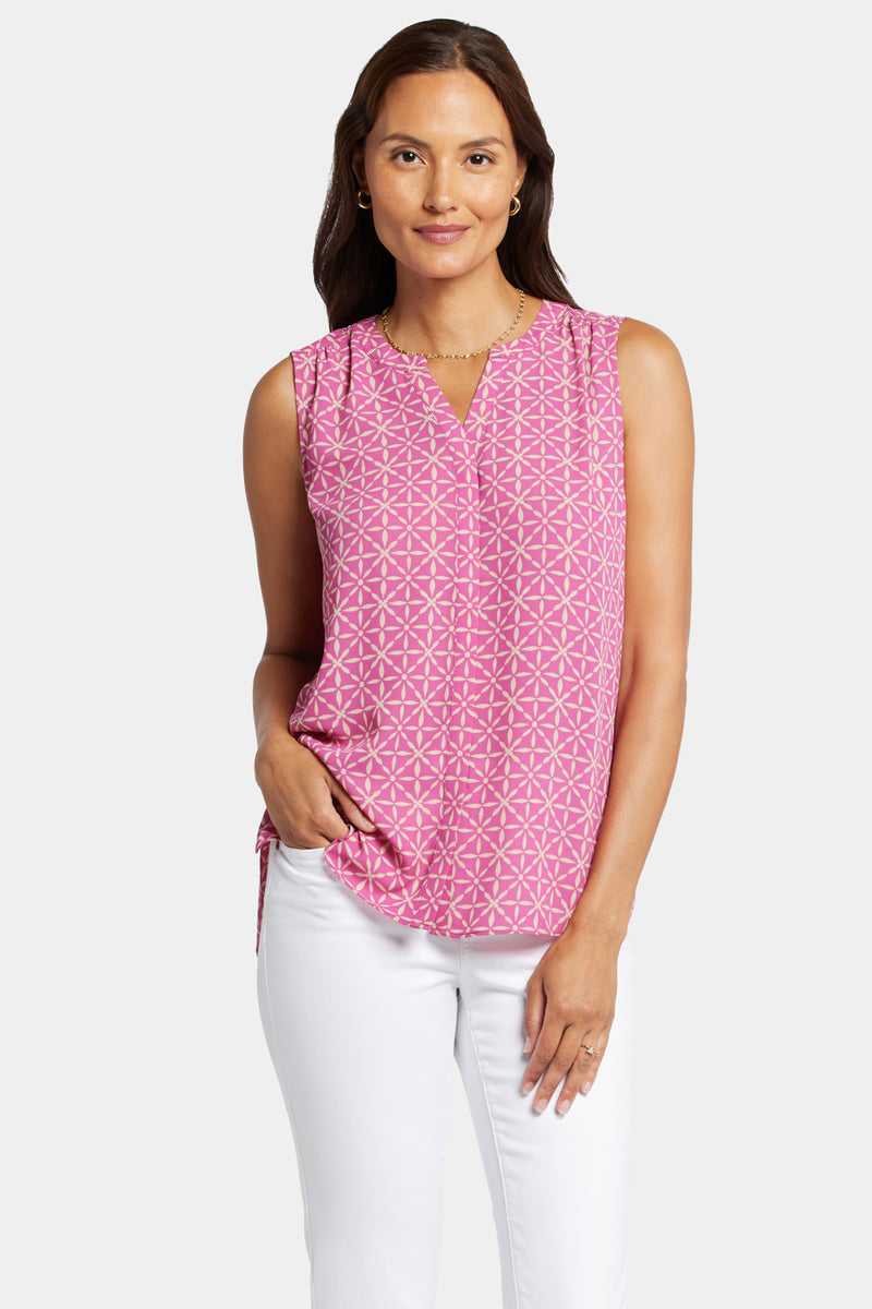 NYDJ Sleeveless Pintuck Blouse - Micah