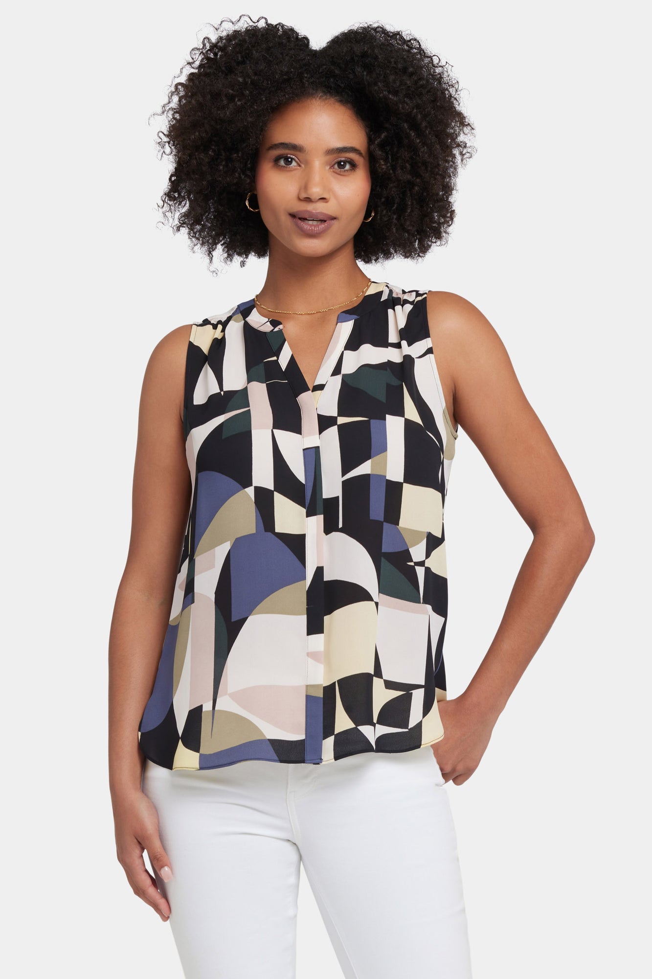 NYDJ Sleeveless Pintuck Blouse - La Granadella