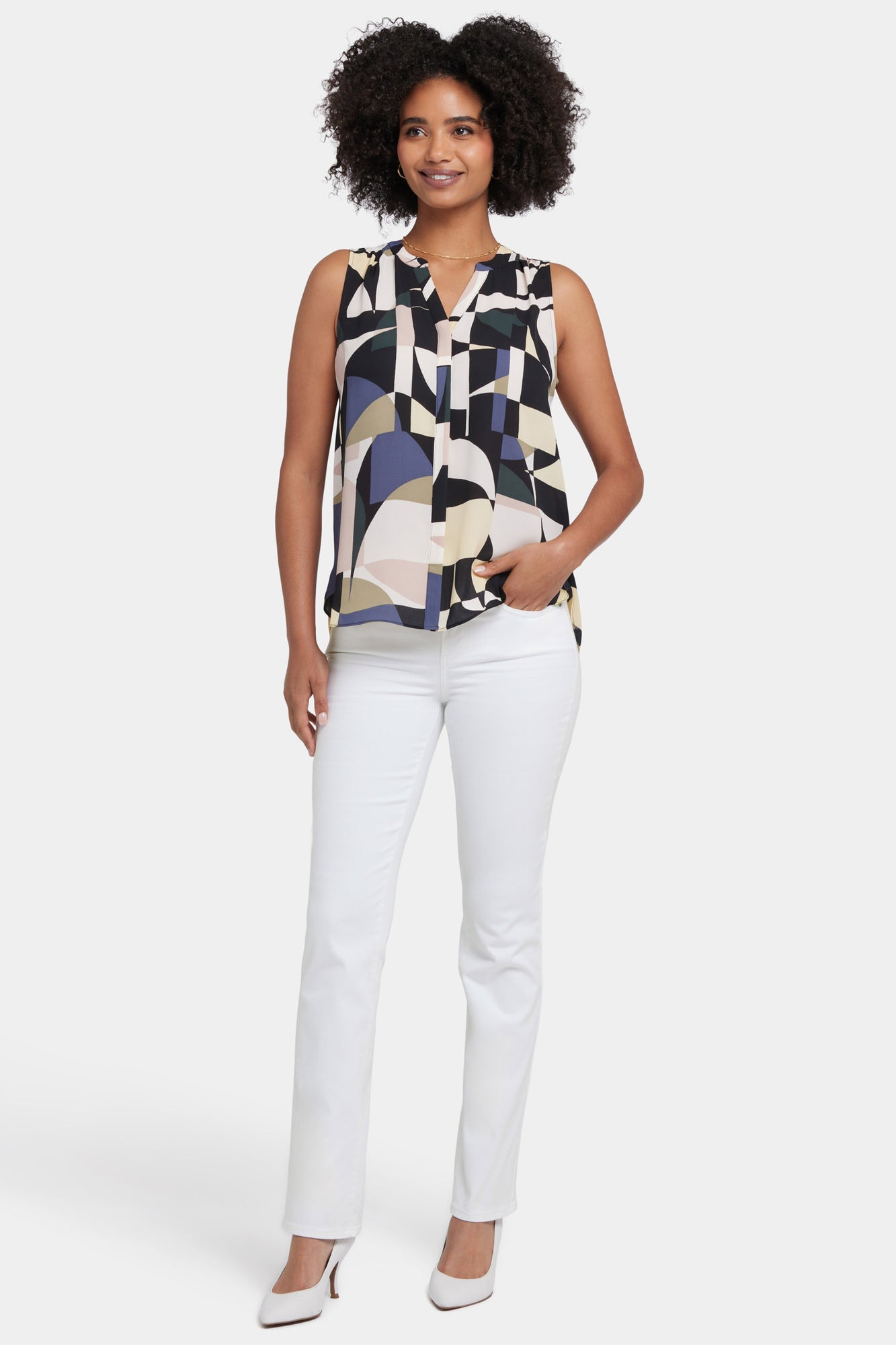 NYDJ Sleeveless Pintuck Blouse - La Granadella