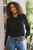 NYDJ Tie-Neck Blouse - Black