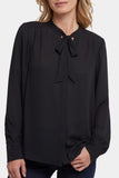 NYDJ Tie-Neck Blouse - Black