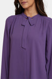 NYDJ Tie-Neck Blouse  - Grape Royale