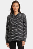 NYDJ Tie-Neck Blouse - Pearl Medallion
