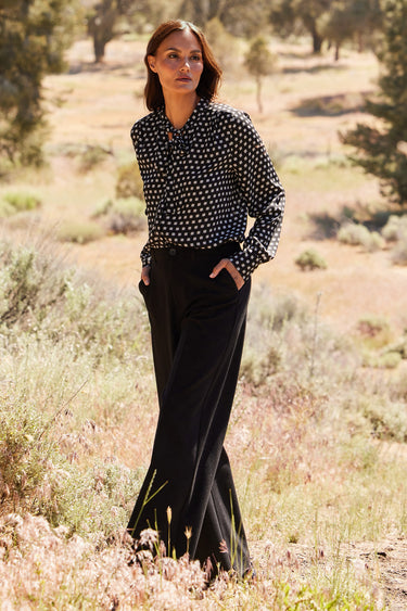 NYDJ Tie-Neck Blouse - Pearl Medallion