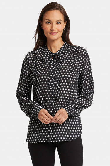 NYDJ Tie-Neck Blouse - Pearl Medallion