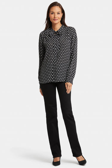 NYDJ Tie-Neck Blouse - Pearl Medallion