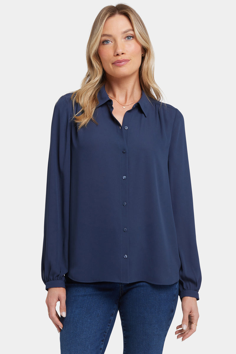 NYDJ Modern Blouse - Oxford Navy
