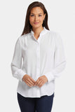 NYDJ Ruffle Neck Blouse - Optic White