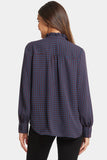 NYDJ Ruffle Neck Blouse - Plum Trail