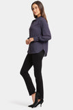 NYDJ Ruffle Neck Blouse - Plum Trail