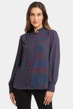 NYDJ Ruffle Neck Blouse - Plum Trail