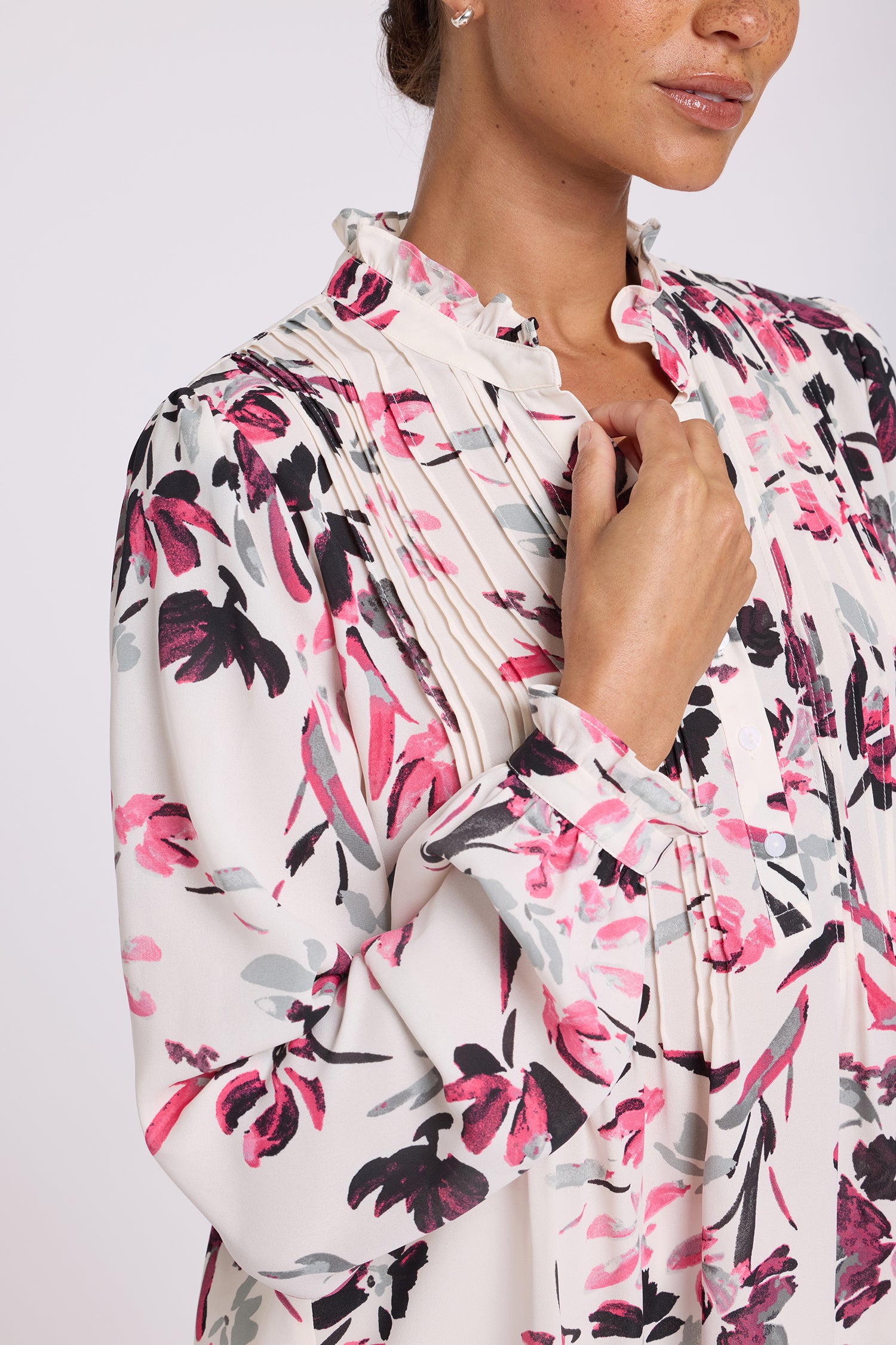 Pleated Front Tunic - Starlight Garden Pink | NYDJ