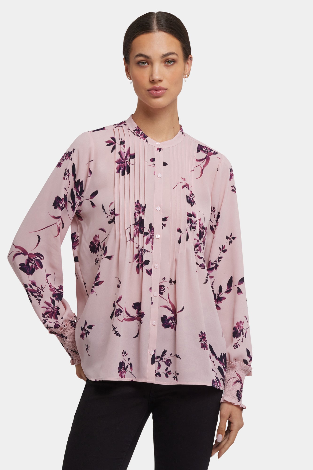 NYDJ Pleated Peasant Blouse - Petite Palais