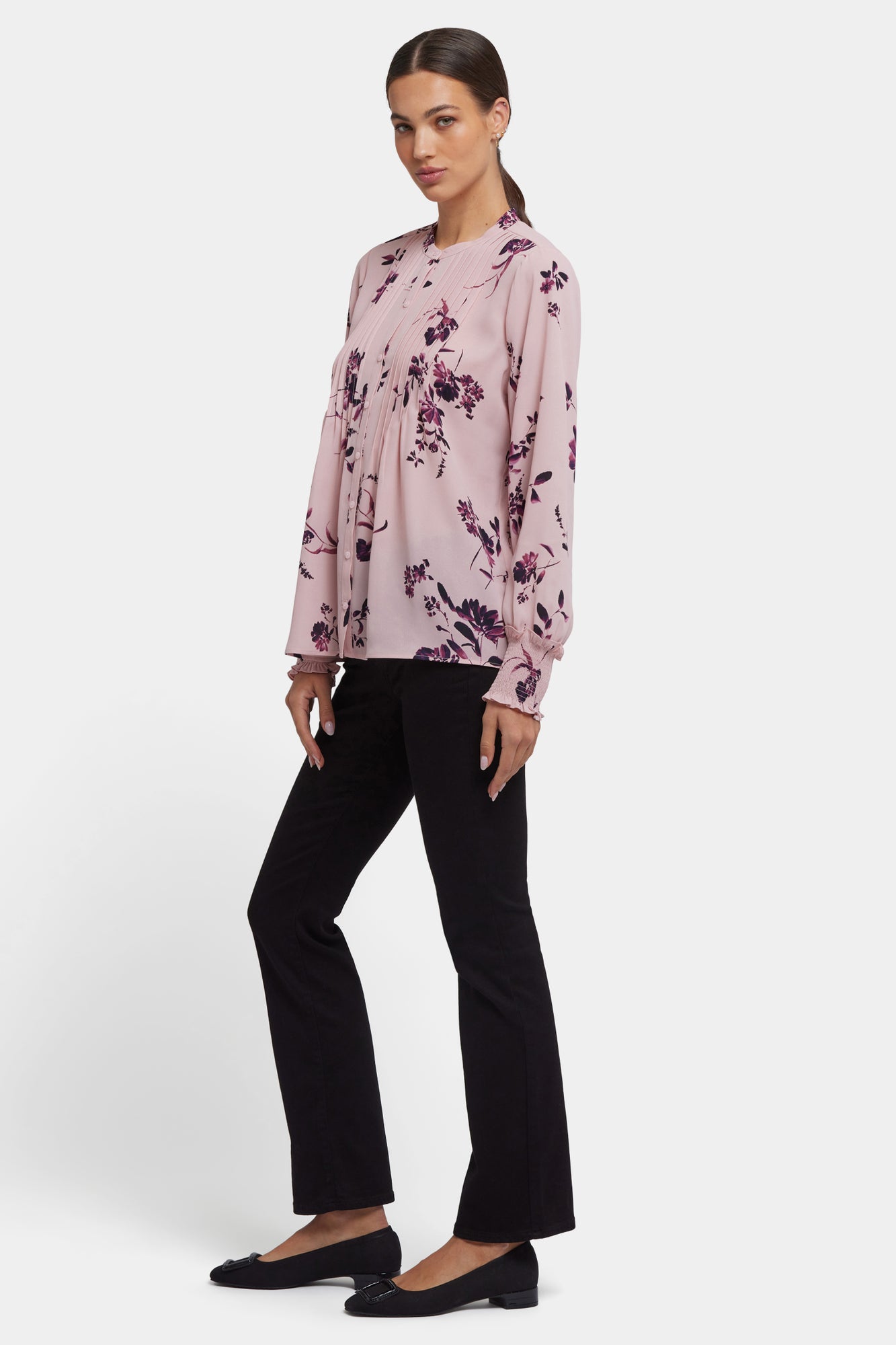 NYDJ Pleated Peasant Blouse - Petite Palais