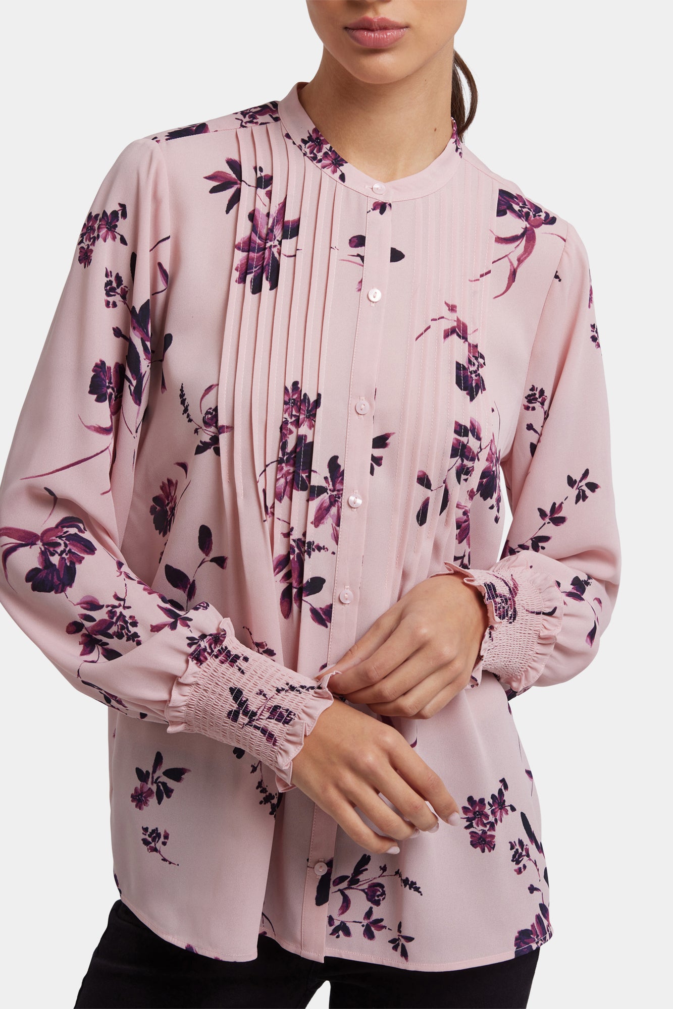 NYDJ Pleated Peasant Blouse - Petite Palais