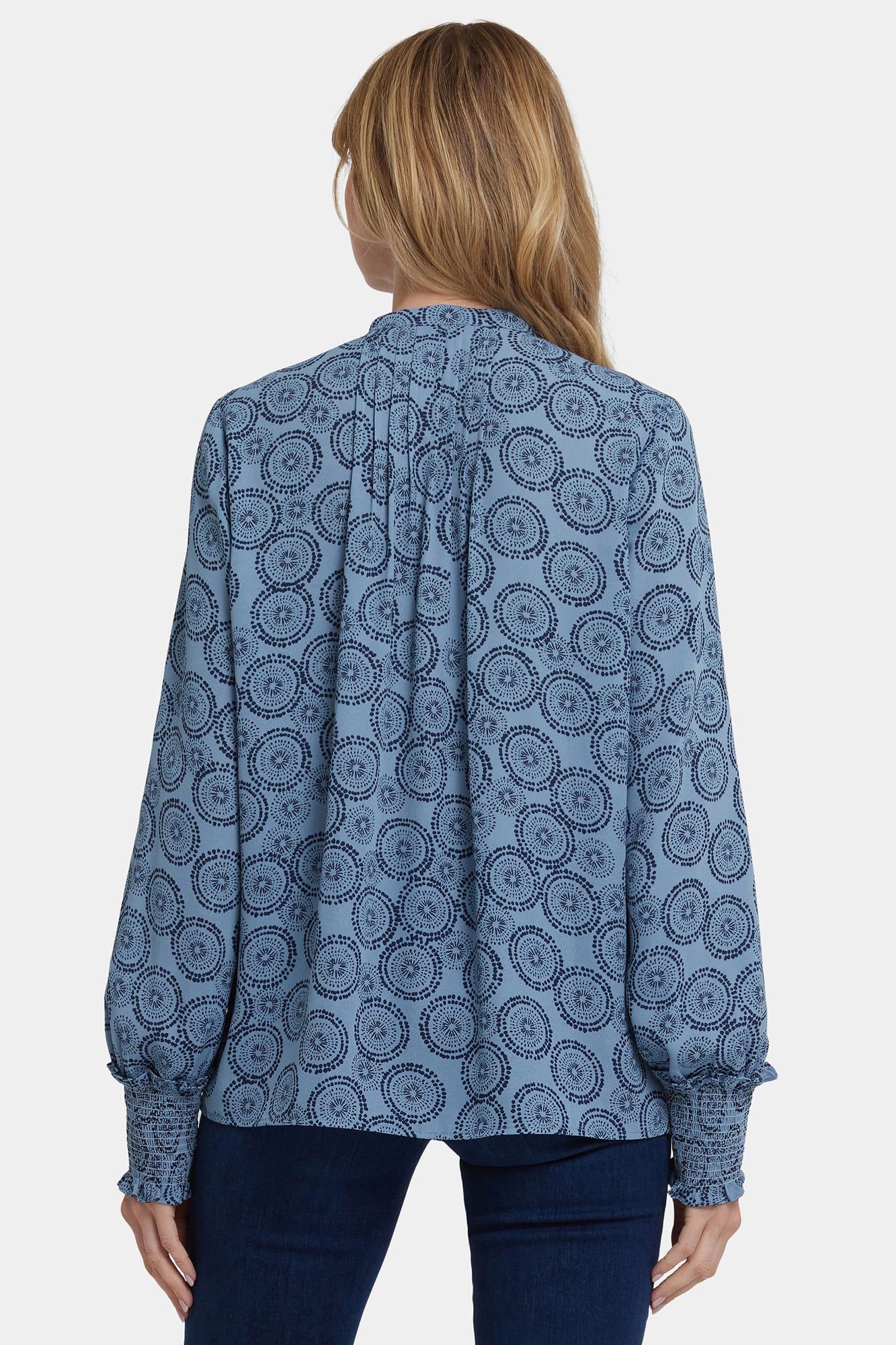 NYDJ Pleated Peasant Blouse - Rain Garden