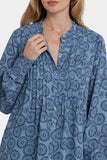 NYDJ Pleated Peasant Blouse - Rain Garden