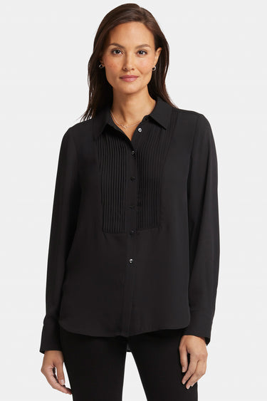 NYDJ Tuxedo Blouse - Black