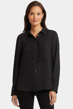NYDJ Tuxedo Blouse - Black