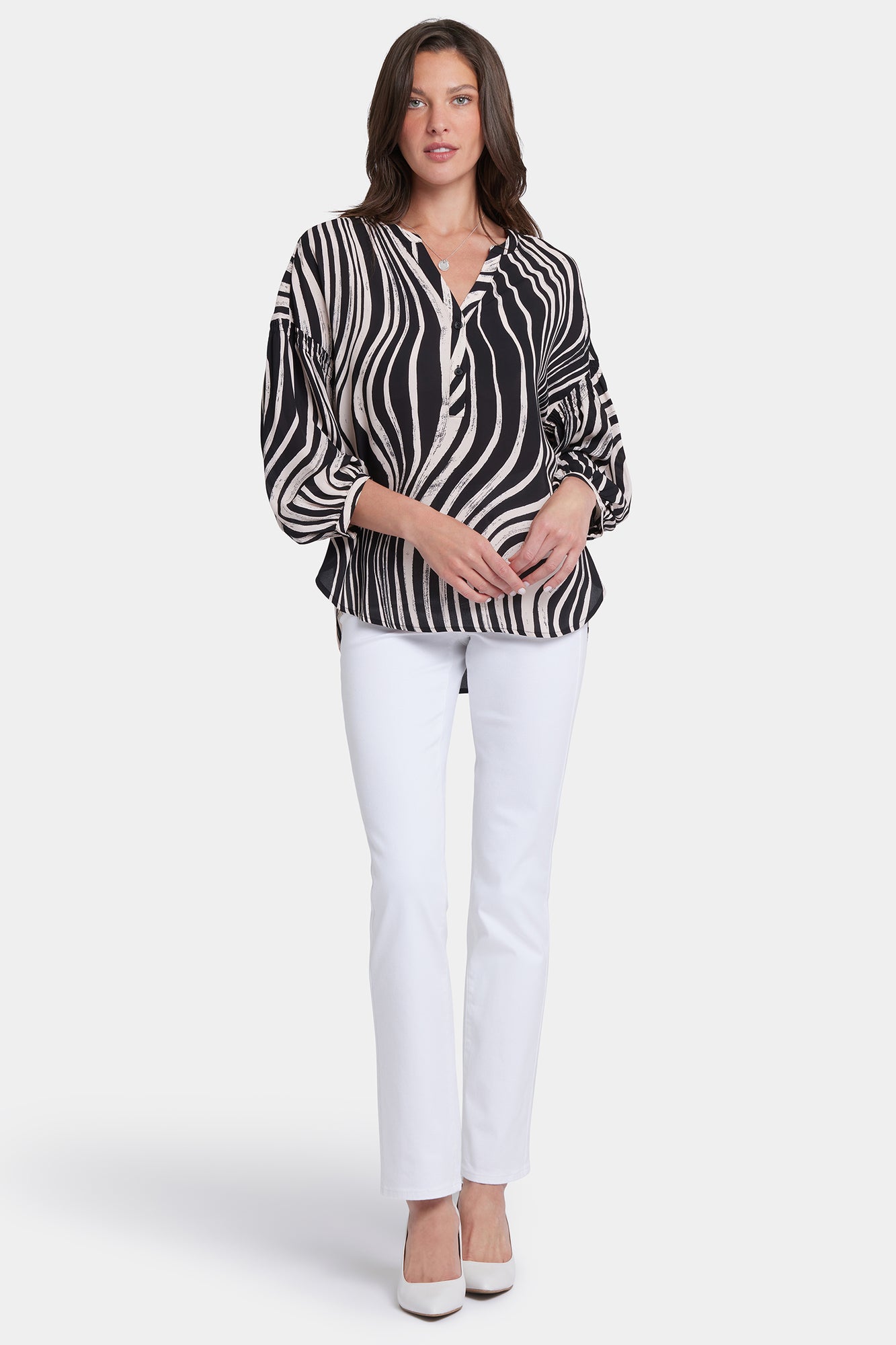 NYDJ Paulina Peasant Blouse - Las Carreras