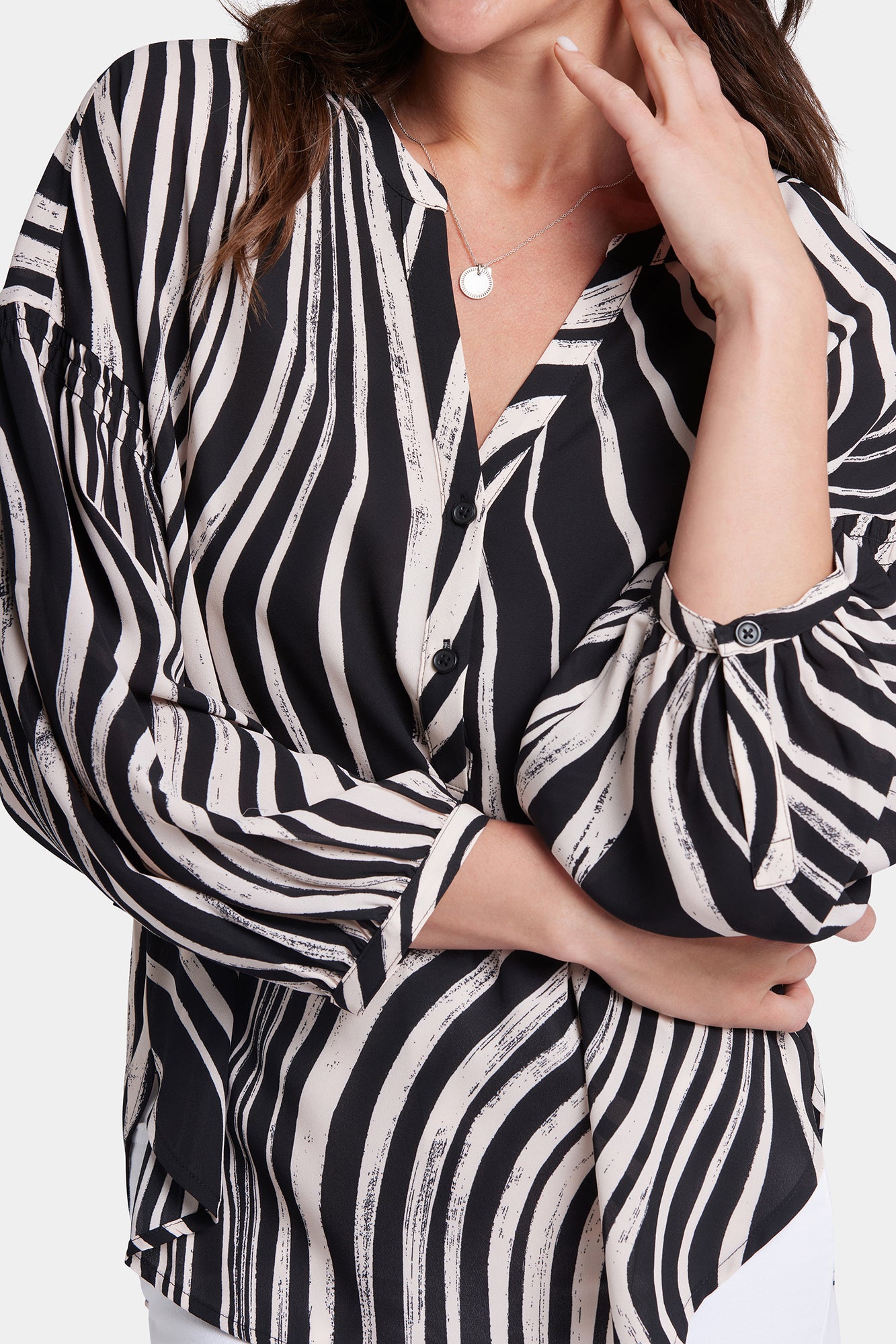 NYDJ Paulina Peasant Blouse - Las Carreras