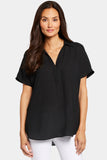 NYDJ Becky Short Sleeved Blouse - Black