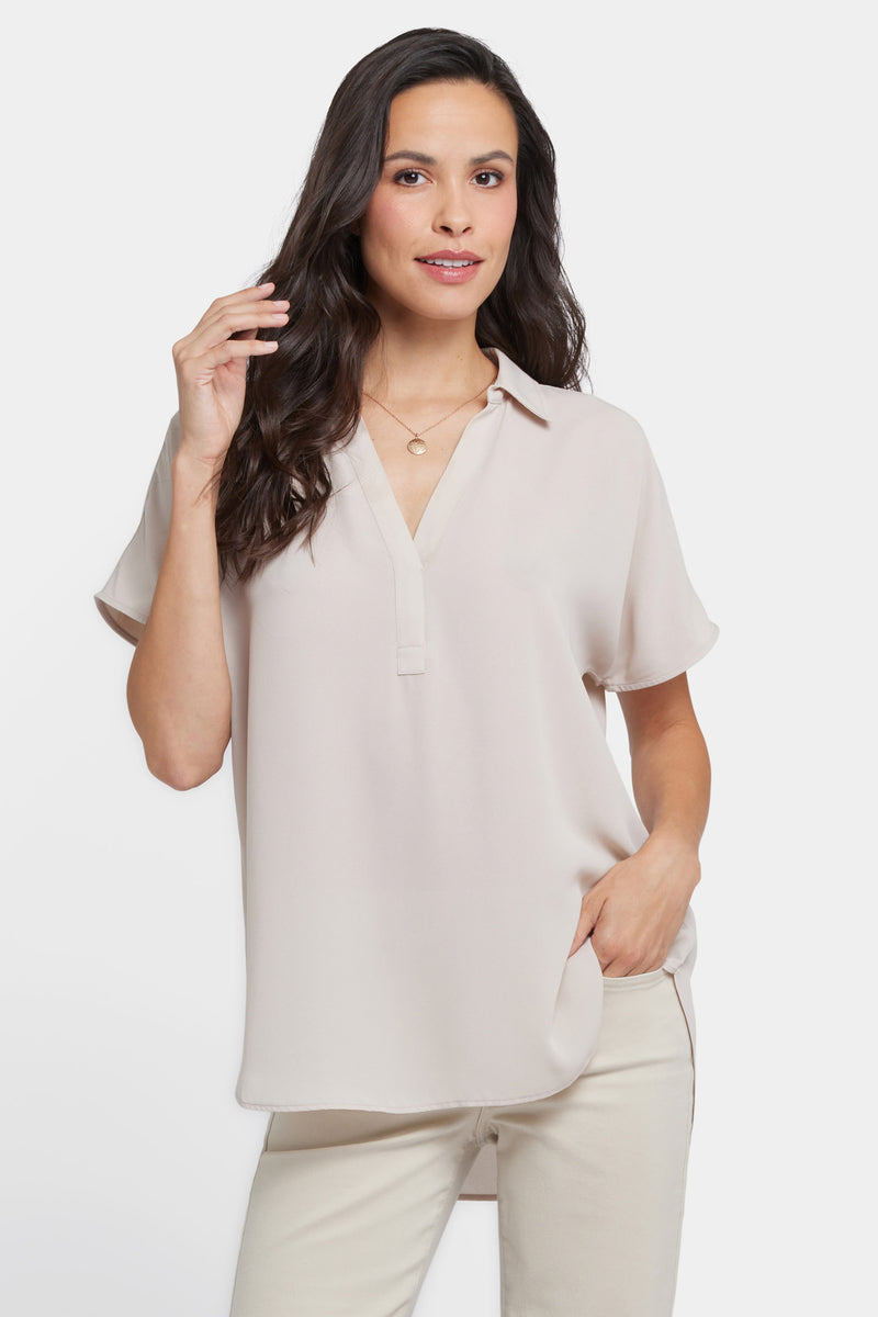 NYDJ Becky Short Sleeved Blouse - Feather
