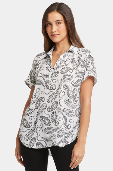 NYDJ Becky Short Sleeved Blouse - Paislyn