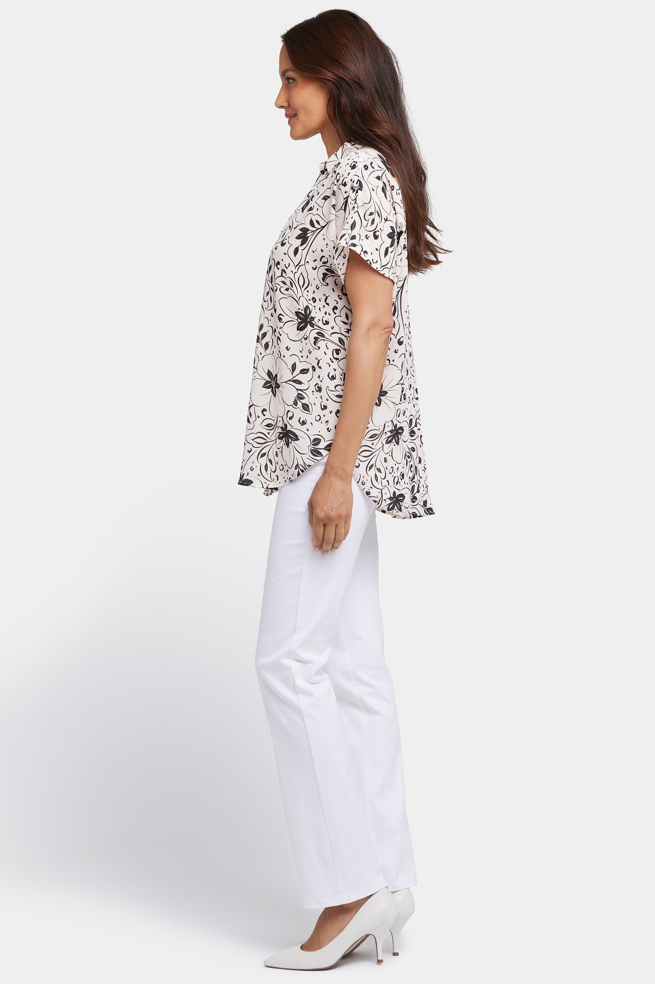 NYDJ Becky Short Sleeved Blouse - Luna Flores