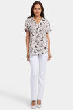 NYDJ Becky Short Sleeved Blouse - Luna Flores