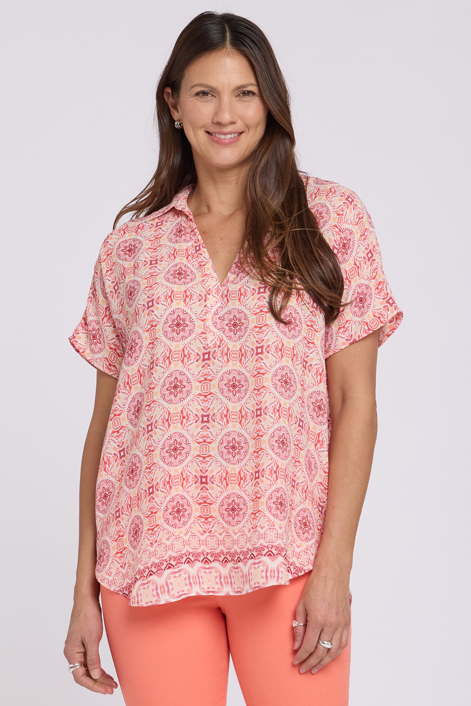 Becky Short Sleeved Blouse - The Paloma Pink | NYDJ