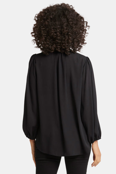 NYDJ Puff Sleeve Popover Top - Black