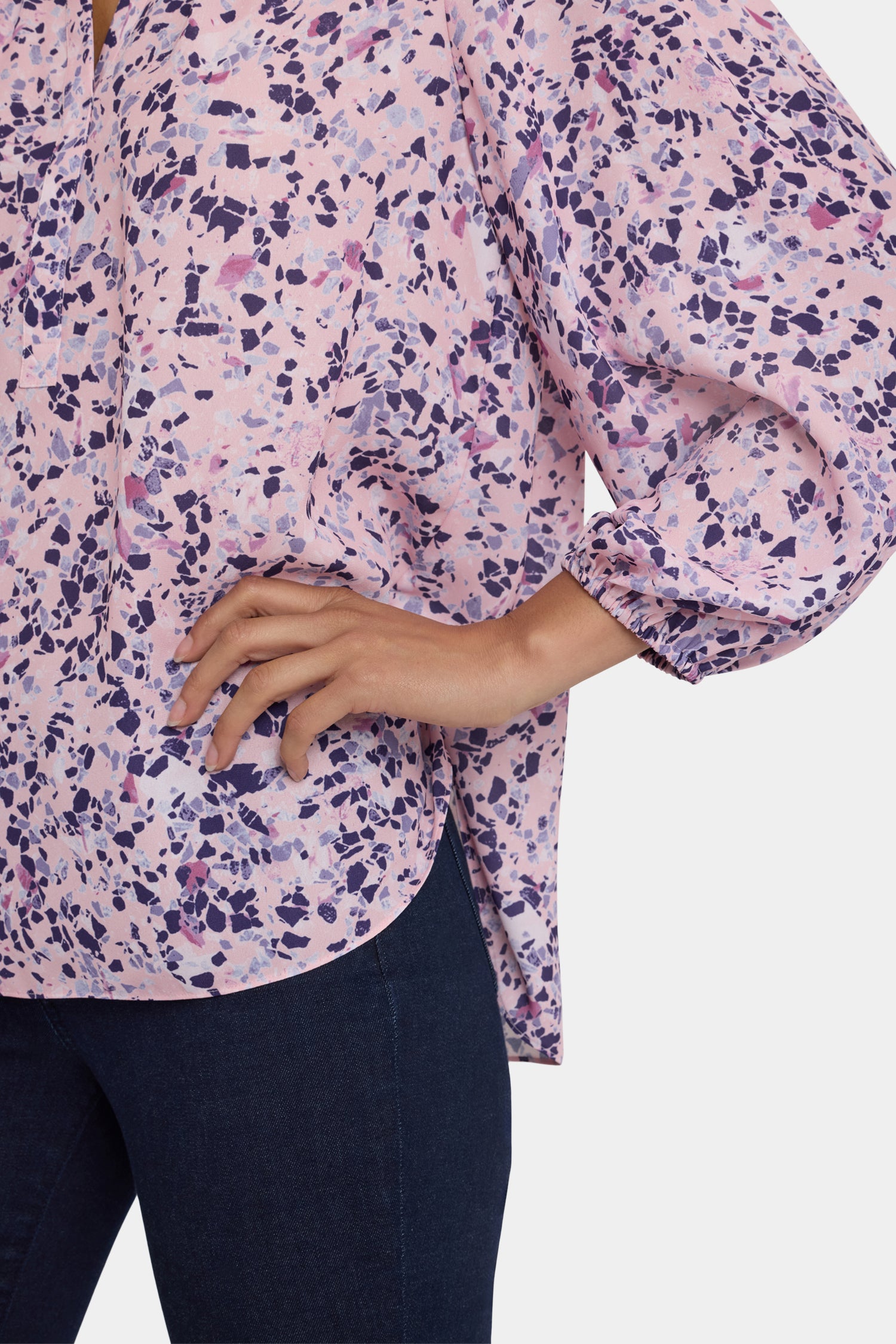 Puff Sleeved Popover Top - Parc Monceau Purple | NYDJ
