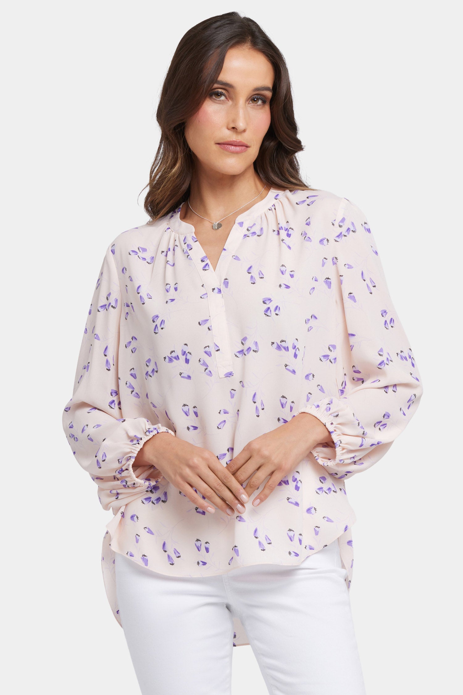 Puff Sleeved Popover Top - Serra de Mar White | NYDJ