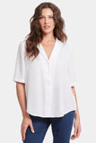 NYDJ Gabrielle Short Sleeved Blouse - Optic White