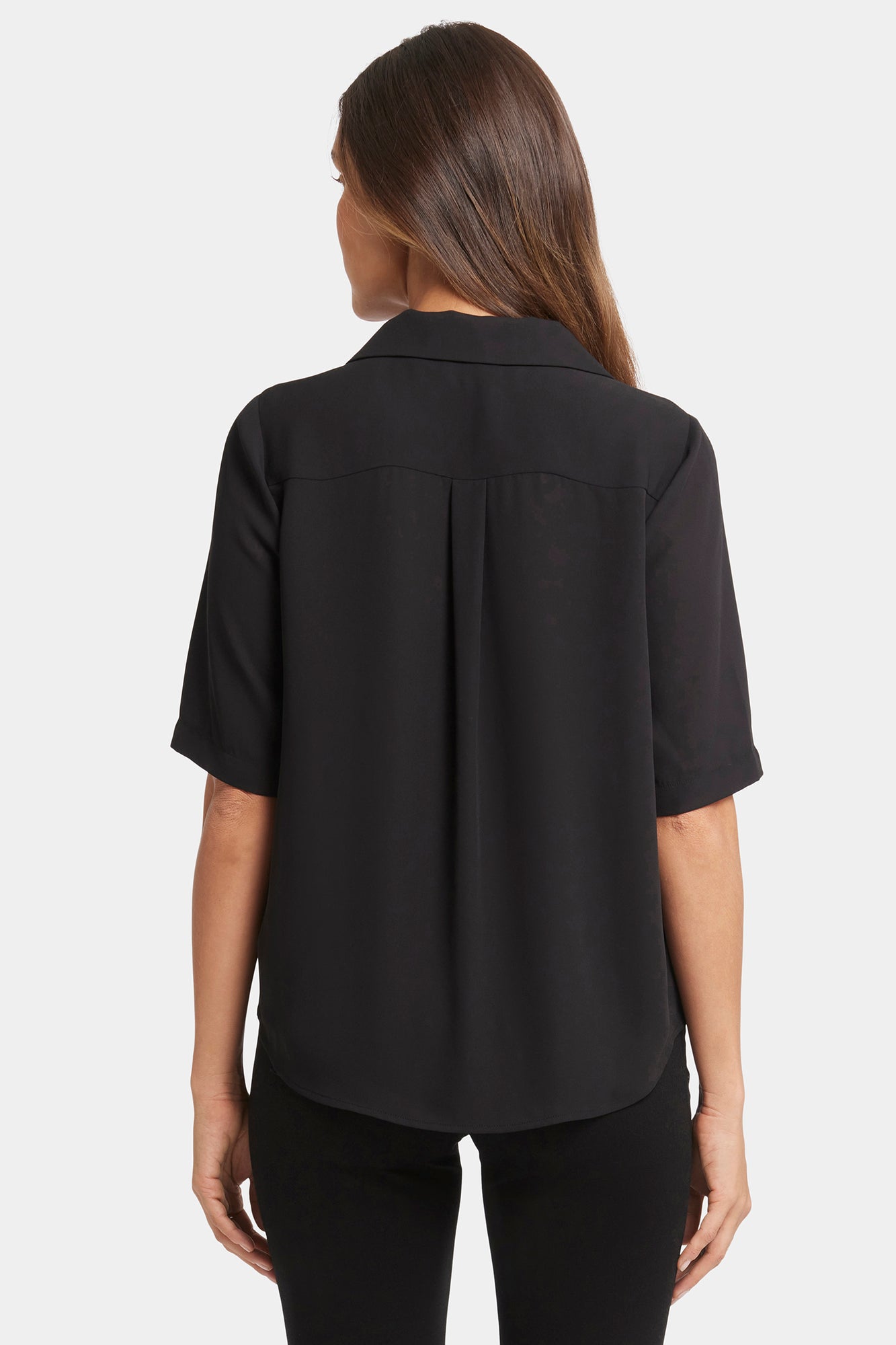 NYDJ Gabrielle Short Sleeved Blouse - Black