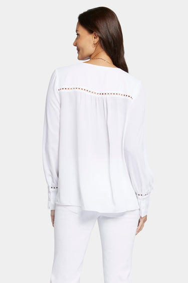NYDJ Liliana Peasant Blouse - Optic White
