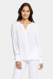 NYDJ Liliana Peasant Blouse - Optic White