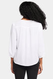 NYDJ Flounce Front Blouse - Optic White