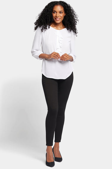 NYDJ Flounce Front Blouse - Optic White