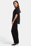 NYDJ Short Puff Sleeve Popover Top - Black