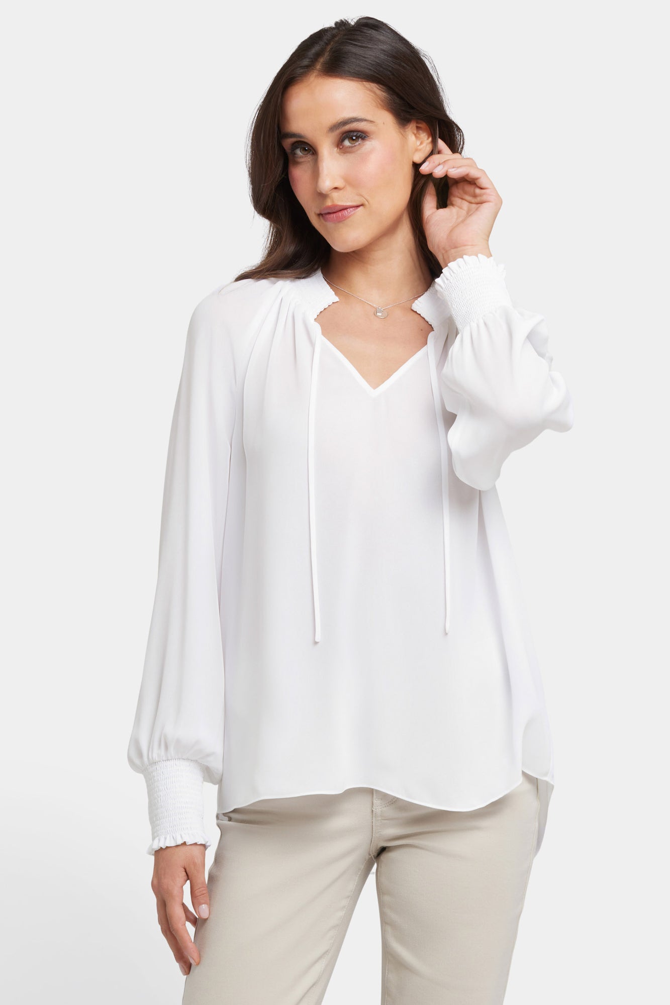 NYDJ Gemma Blouse - Optic White
