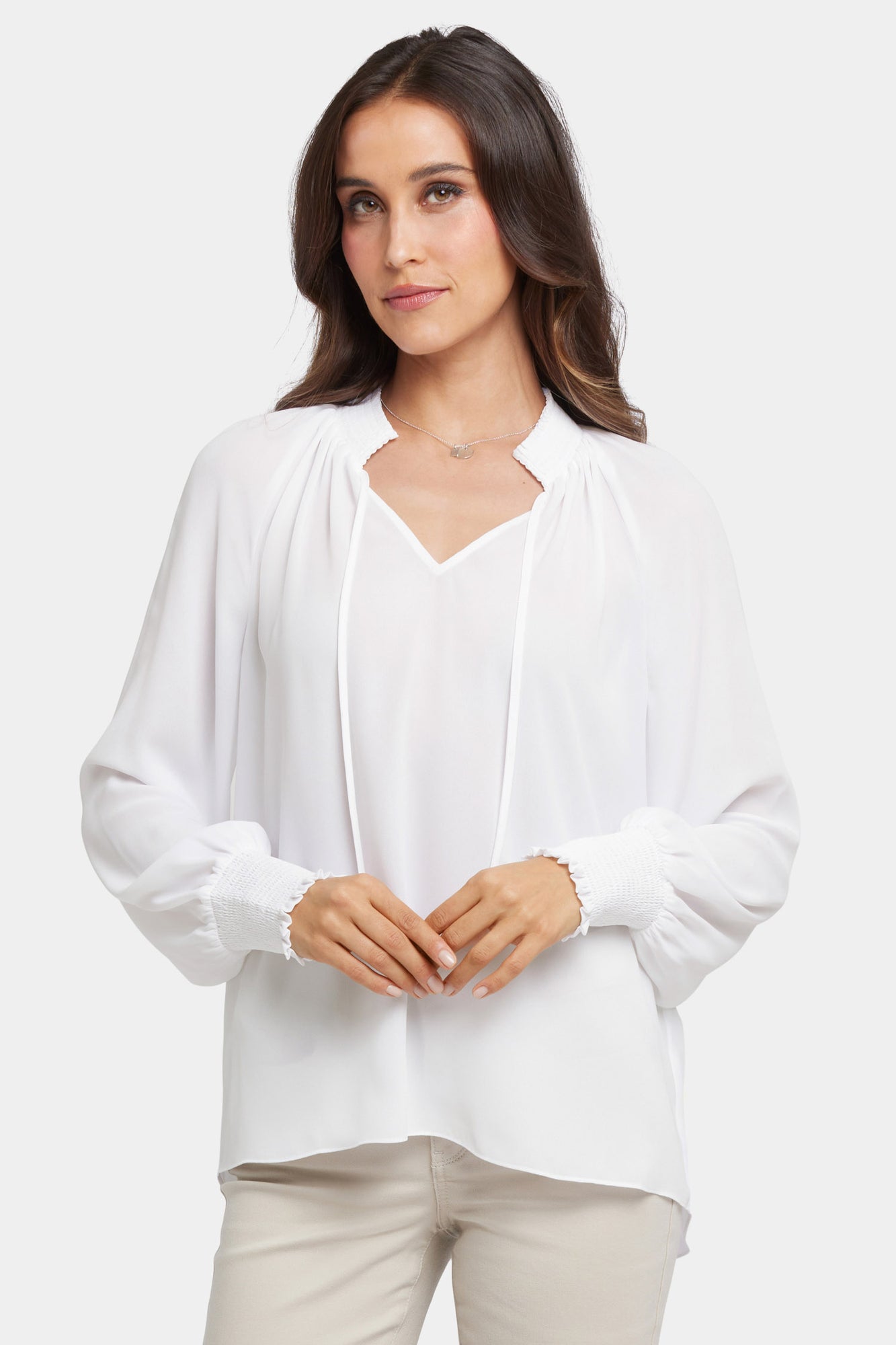 NYDJ Gemma Blouse - Optic White
