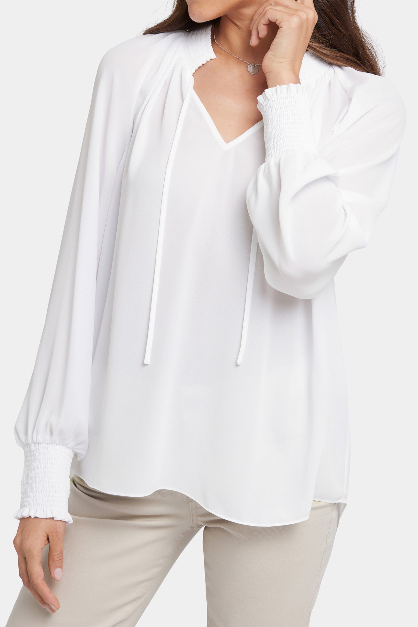 NYDJ Gemma Blouse - Optic White