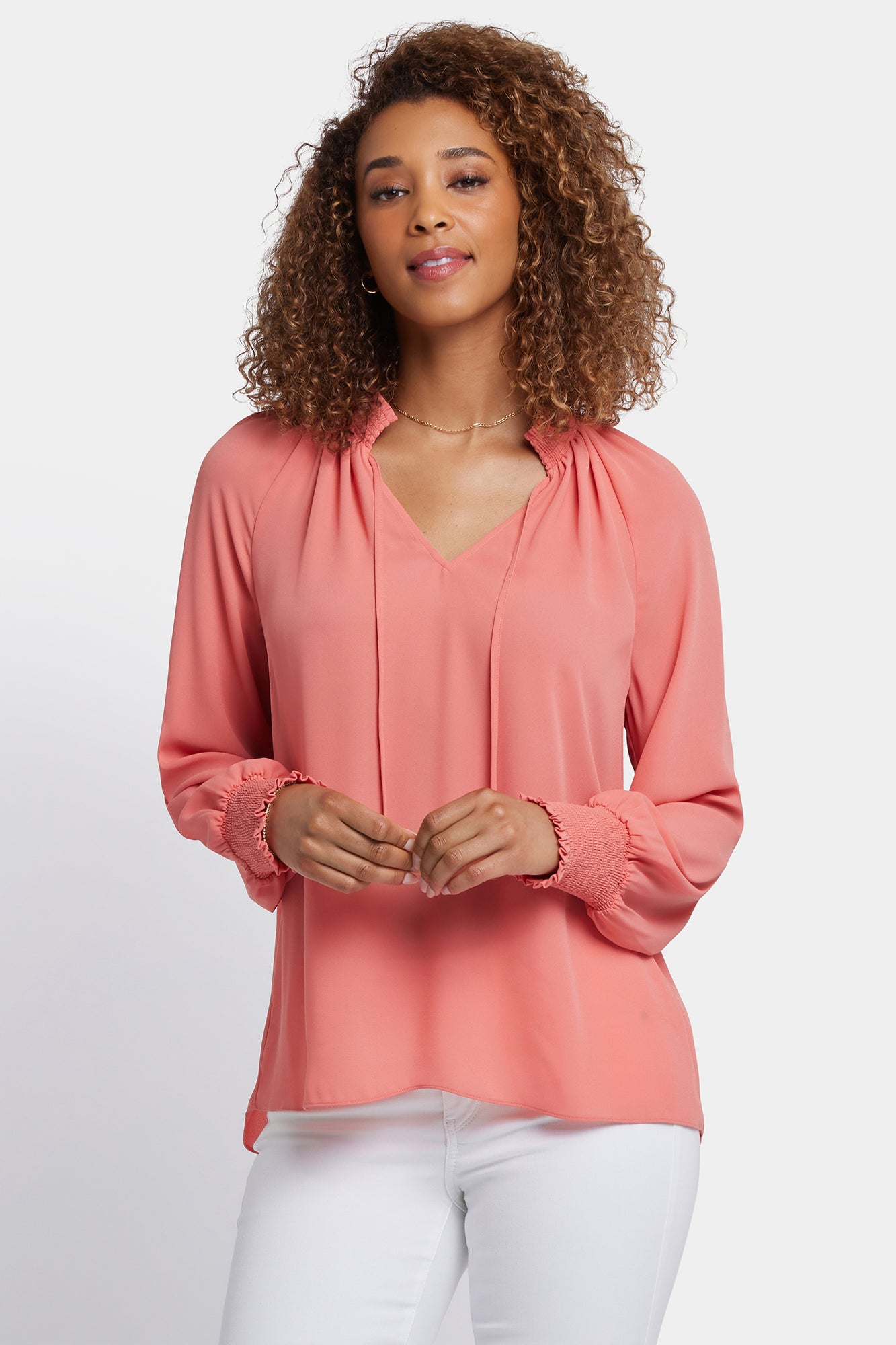 NYDJ Gemma Blouse - Coral Haze