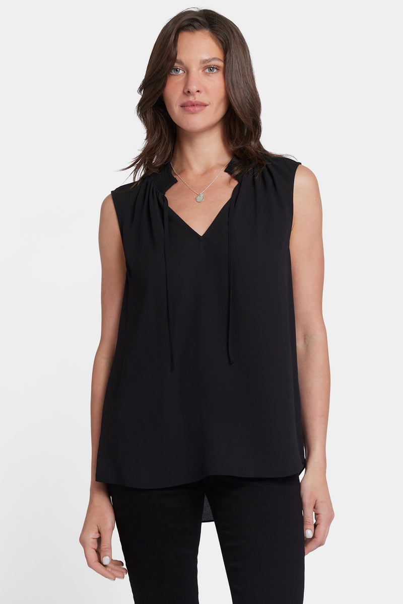 NYDJ Sleeveless Gemma Blouse - Black